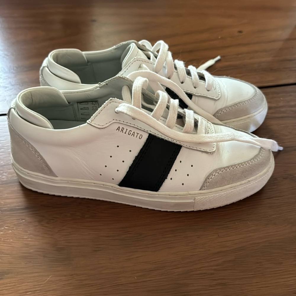 Axel Arigato Sneakers. White with black stripe and suede details.